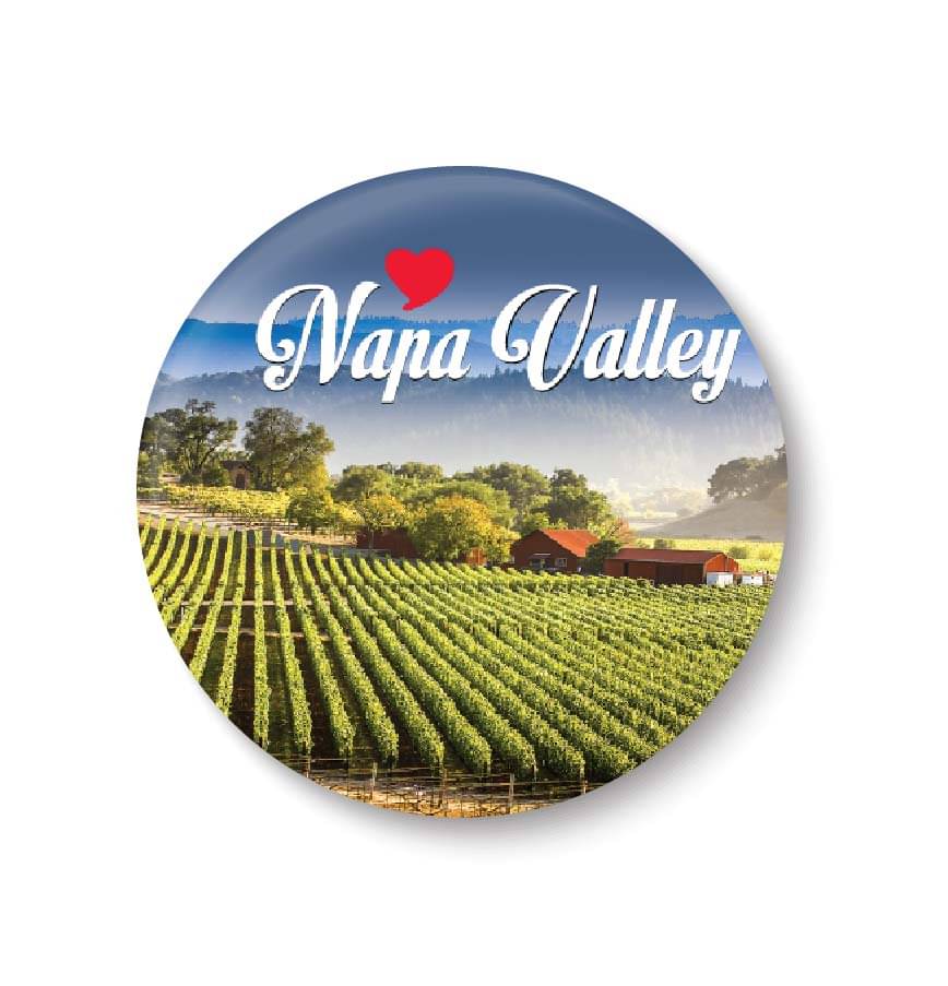 PEACOCKRIDE Napa Valley Plastic Round Fridge Magnets Fridge Magnet - Pack of 1 PEACOCKRIDE Napa Valley Plastic Round Fridge Magnets Fridge Magnet - Pack of 1