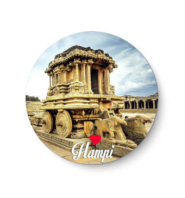 PEACOCKRIDE Hampi Plastic Round Fridge Magnets Fridge Magnet - Pack of 1 PEACOCKRIDE Hampi Plastic Round Fridge Magnets Fridge Magnet - Pack of 1