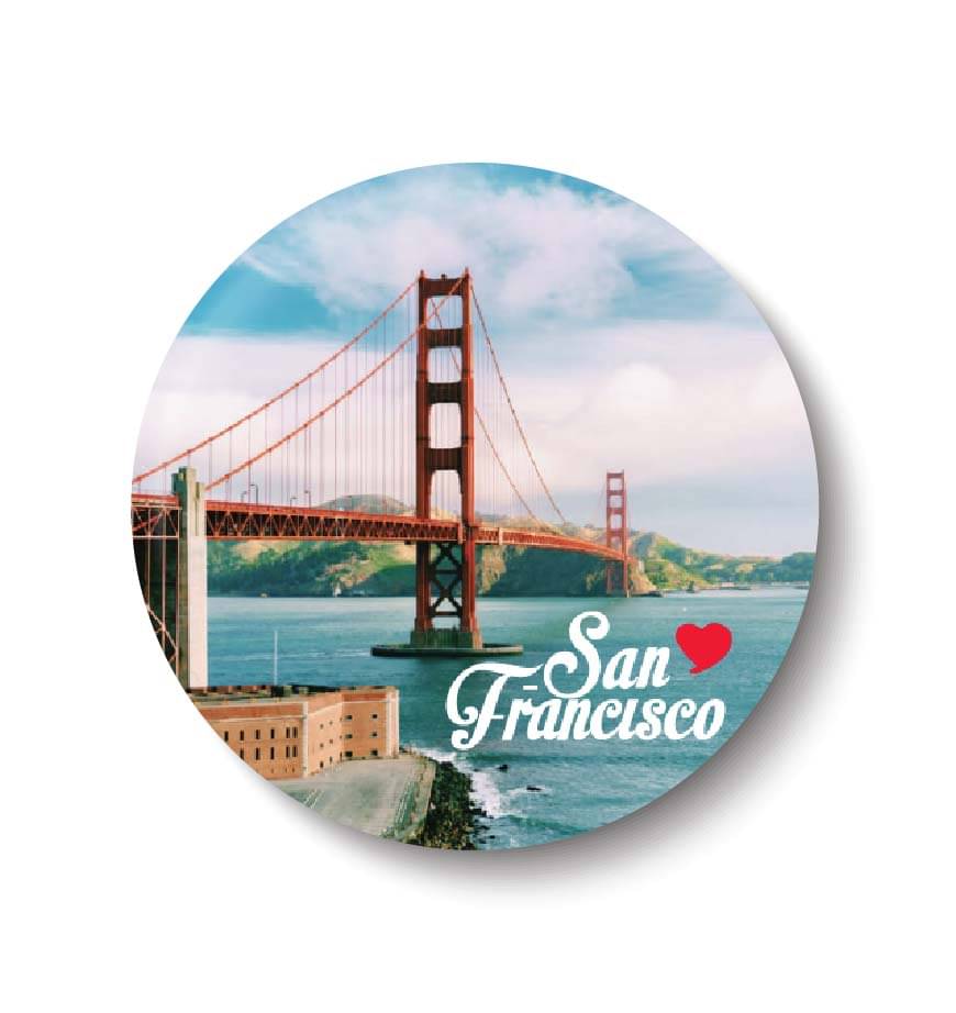 PEACOCKRIDE San Francisco Plastic Round Fridge Magnets Fridge Magnet - Pack of 1 PEACOCKRIDE San Francisco Plastic Round Fridge Magnets Fridge Magnet - Pack of 1