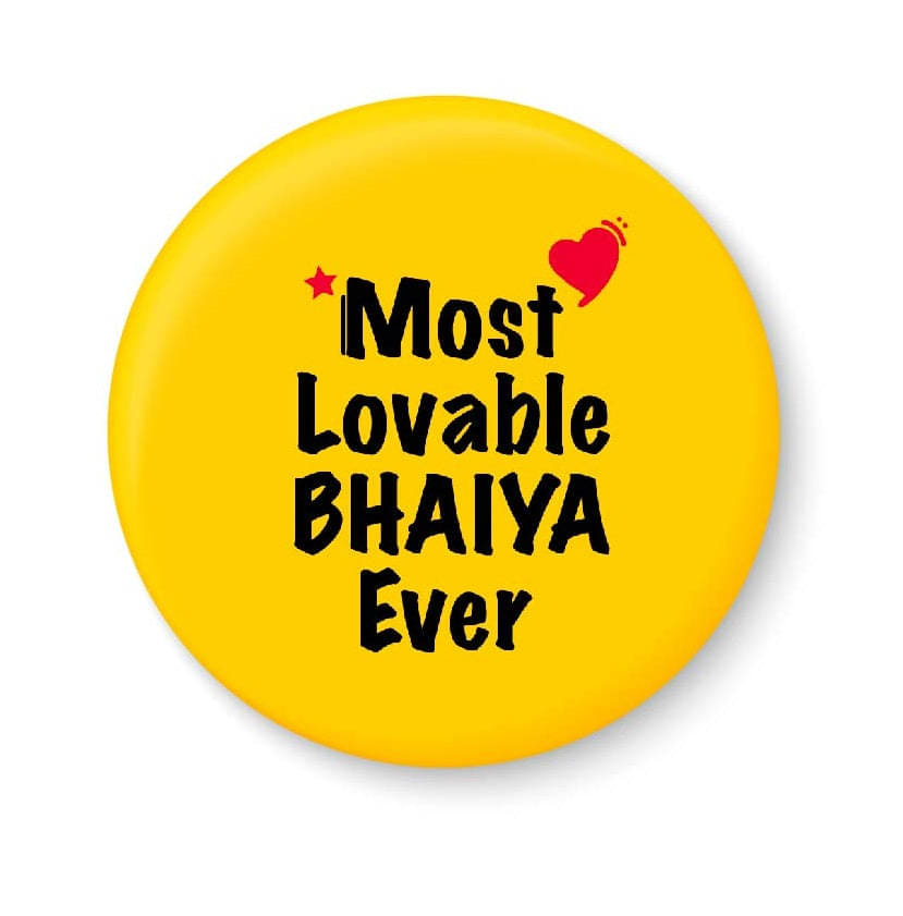     			PEACOCKRIDE Most Lovable Bhaiya Ever Plastic Round Fridge Magnets Fridge Magnet - Pack of 1