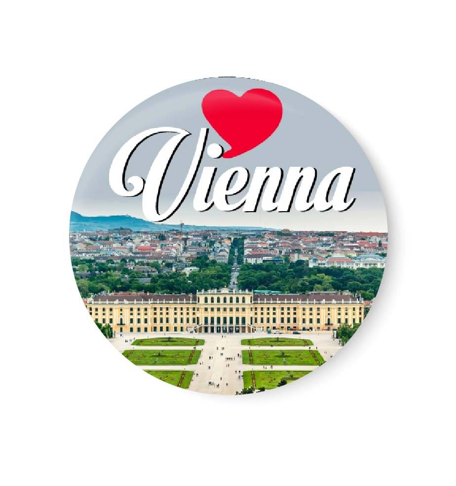     			PEACOCKRIDE Vienna Plastic Round Fridge Magnets Fridge Magnet - Pack of 1