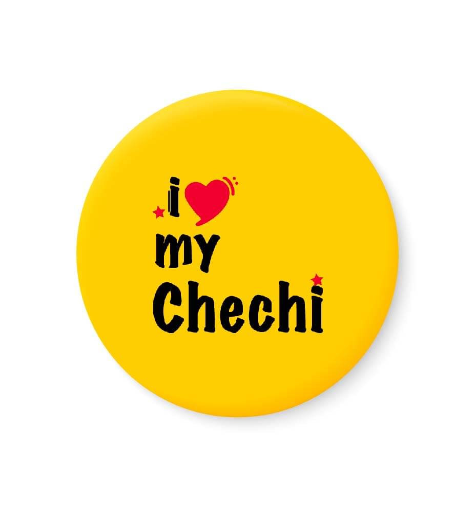 PEACOCKRIDE I Love Chechi Plastic Round Fridge Magnets Fridge Magnet - Pack of 1 PEACOCKRIDE I Love Chechi Plastic Round Fridge Magnets Fridge Magnet - Pack of 1