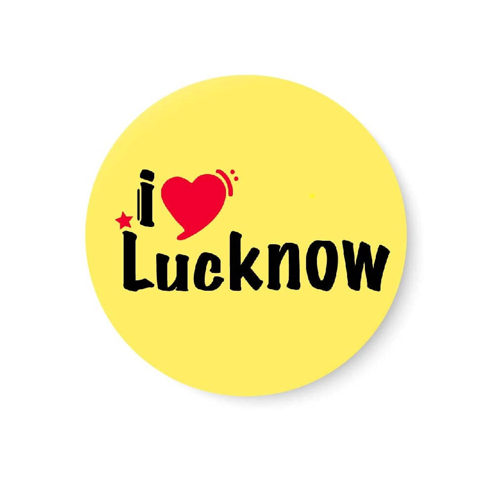     			PEACOCKRIDE Love Lucknow Plastic Round Fridge Magnets Fridge Magnet - Pack of 1