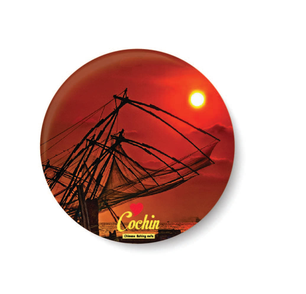     			PEACOCKRIDE Cochin Plastic Round Fridge Magnets Fridge Magnet - Pack of 1