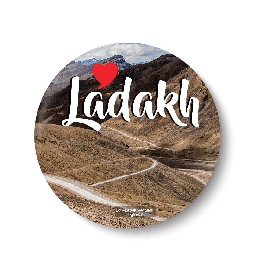 PEACOCKRIDE Ladakh I Leh - Ladakh - Manali Highway Plastic Round Fridge Magnets Fridge Magnet - Pack of 1 PEACOCKRIDE Ladakh I Leh - Ladakh - Manali Highway Plastic Round Fridge Magnets Fridge Magnet - Pack of 1