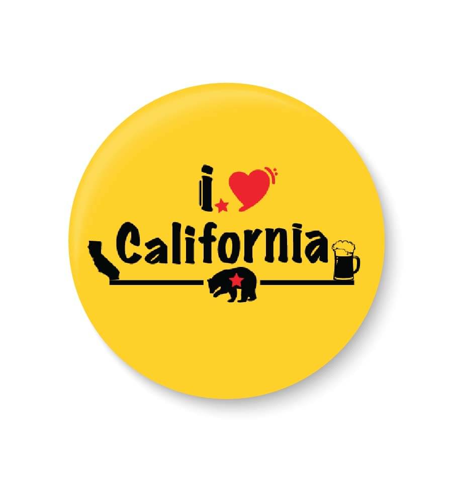     			PEACOCKRIDE I Love California Plastic Round Fridge Magnets Fridge Magnet - Pack of 1