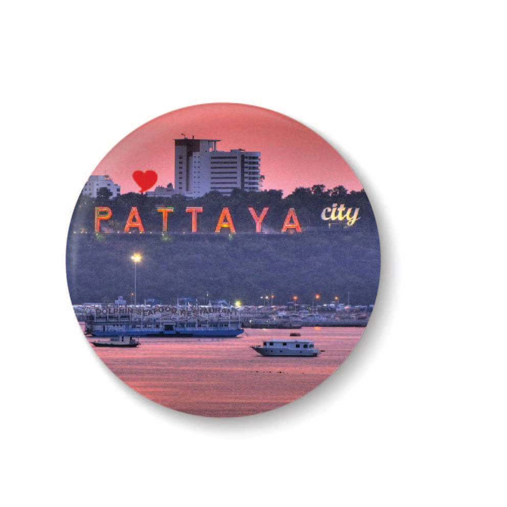 PEACOCKRIDE Pattaya City Plastic Round Fridge Magnets Fridge Magnet - Pack of 1 PEACOCKRIDE Pattaya City Plastic Round Fridge Magnets Fridge Magnet - Pack of 1