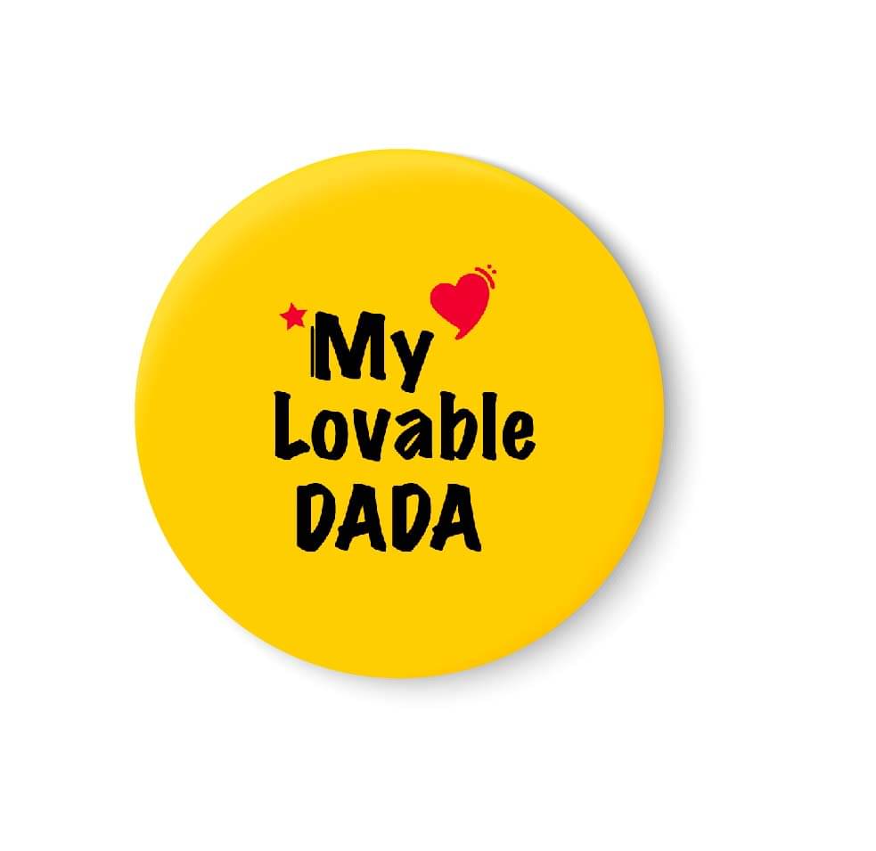     			PEACOCKRIDE My Lovable DADA Plastic Round Fridge Magnets Fridge Magnet - Pack of 1