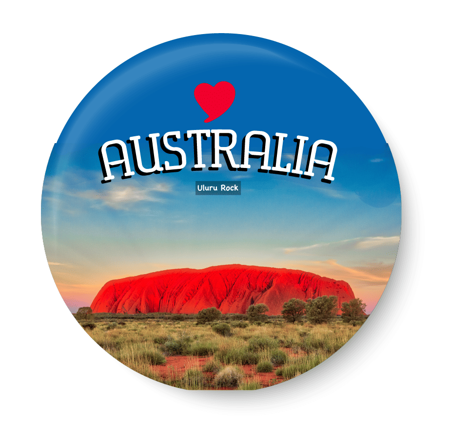 PEACOCKRIDE Australia I Uluru Rock I Australia Plastic Round Fridge Magnets Fridge Magnet - Pack of 1 PEACOCKRIDE Australia I Uluru Rock I Australia Plastic Round Fridge Magnets Fridge Magnet - Pack of 1