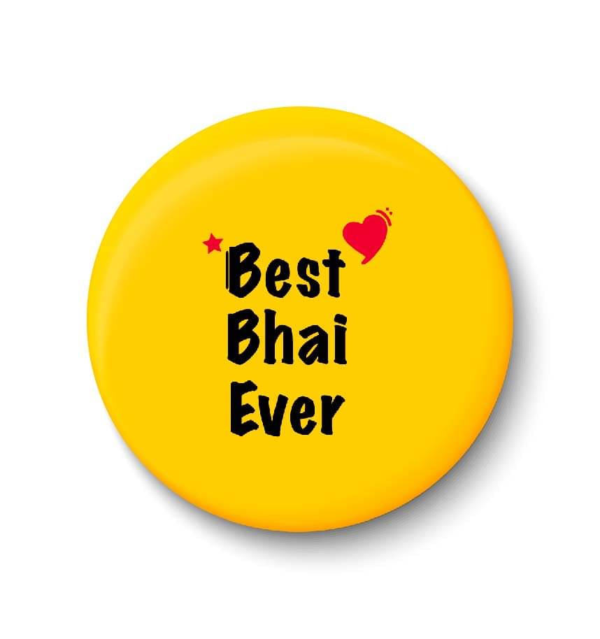     			PEACOCKRIDE Best Bhai Ever Plastic Round Fridge Magnets Fridge Magnet - Pack of 1