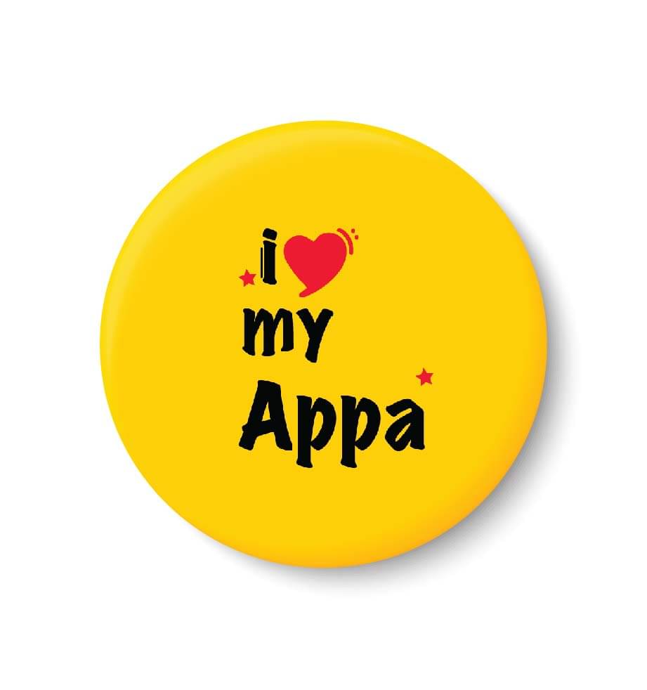 PEACOCKRIDE I Love My Appa Plastic Round Fridge Magnets Fridge Magnet - Pack of 1 PEACOCKRIDE I Love My Appa Plastic Round Fridge Magnets Fridge Magnet - Pack of 1