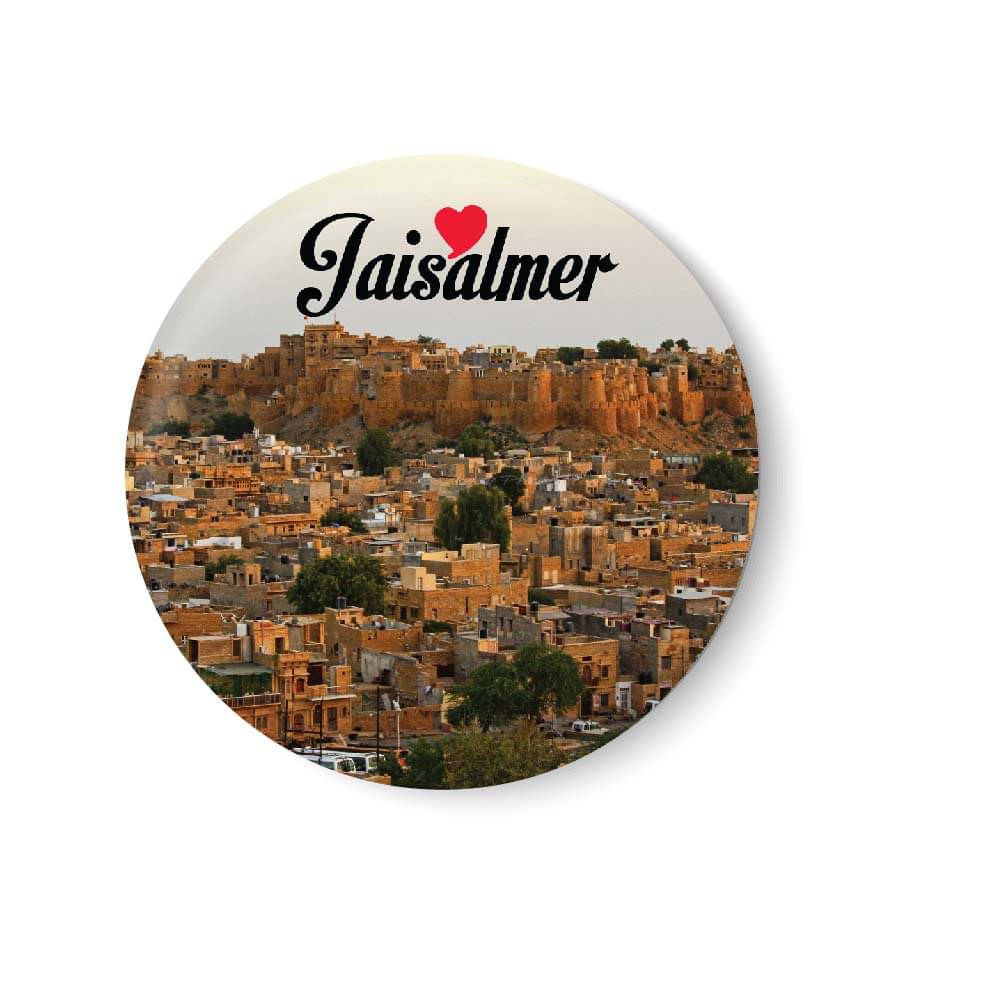     			PEACOCKRIDE Jaisalmer Plastic Round Fridge Magnets Fridge Magnet - Pack of 1