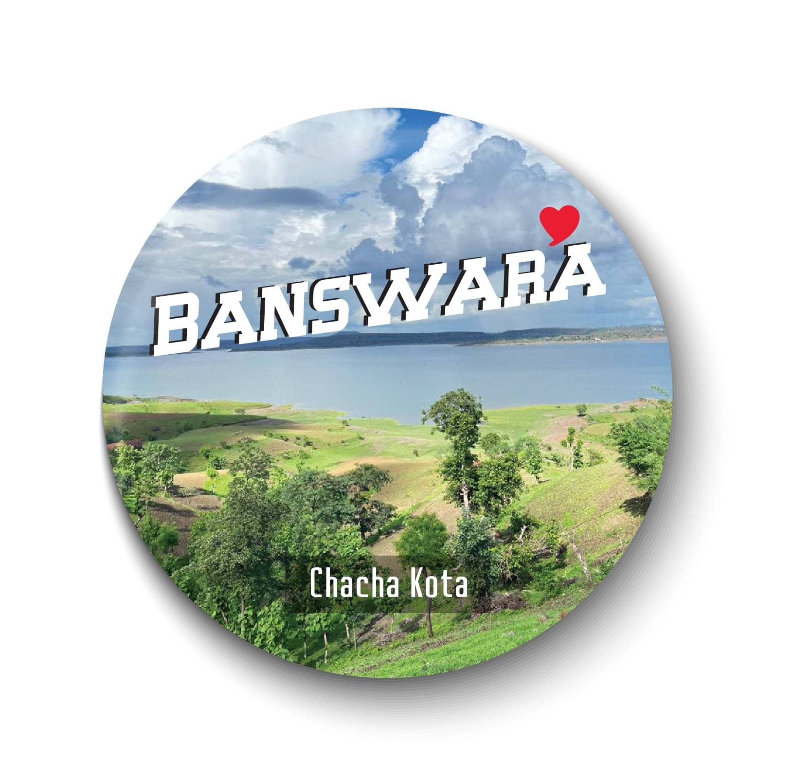 PEACOCKRIDE Love Banswara I Chacha Kota I Souvenir Plastic Round Fridge Magnets Fridge Magnet - Pack of 1 PEACOCKRIDE Love Banswara I Chacha Kota I Souvenir Plastic Round Fridge Magnets Fridge Magnet - Pack of 1