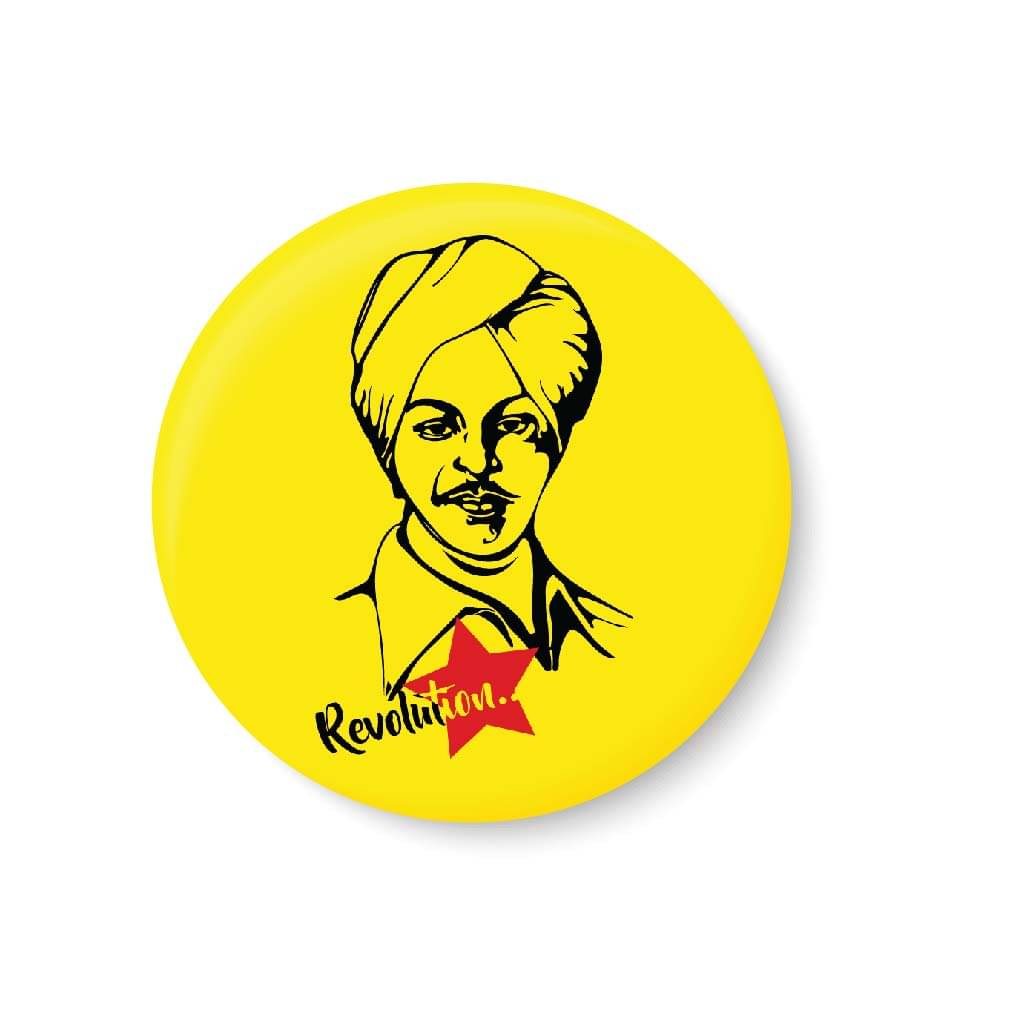 PEACOCKRIDE Bhagat Singh Plastic Round Fridge Magnets Fridge Magnet - Pack of 1 PEACOCKRIDE Bhagat Singh Plastic Round Fridge Magnets Fridge Magnet - Pack of 1