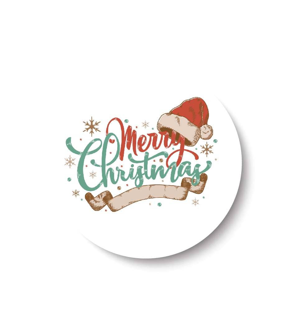 PEACOCKRIDE Merry Christmas Plastic Round Fridge Magnets Fridge Magnet - Pack of 1 PEACOCKRIDE Merry Christmas Plastic Round Fridge Magnets Fridge Magnet - Pack of 1