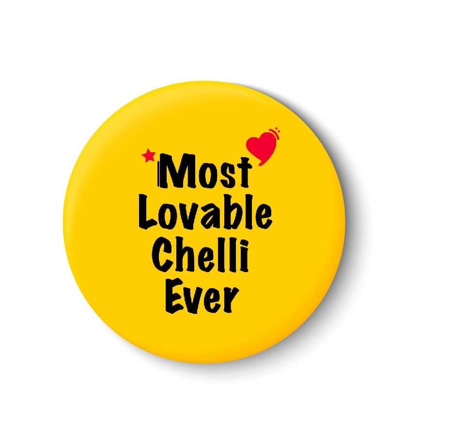 PEACOCKRIDE Most Lovable Chelli Ever Plastic Round Fridge Magnets Fridge Magnet - Pack of 1     			PEACOCKRIDE Most Lovable Chelli Ever Plastic Round Fridge Magnets Fridge Magnet - Pack of 1