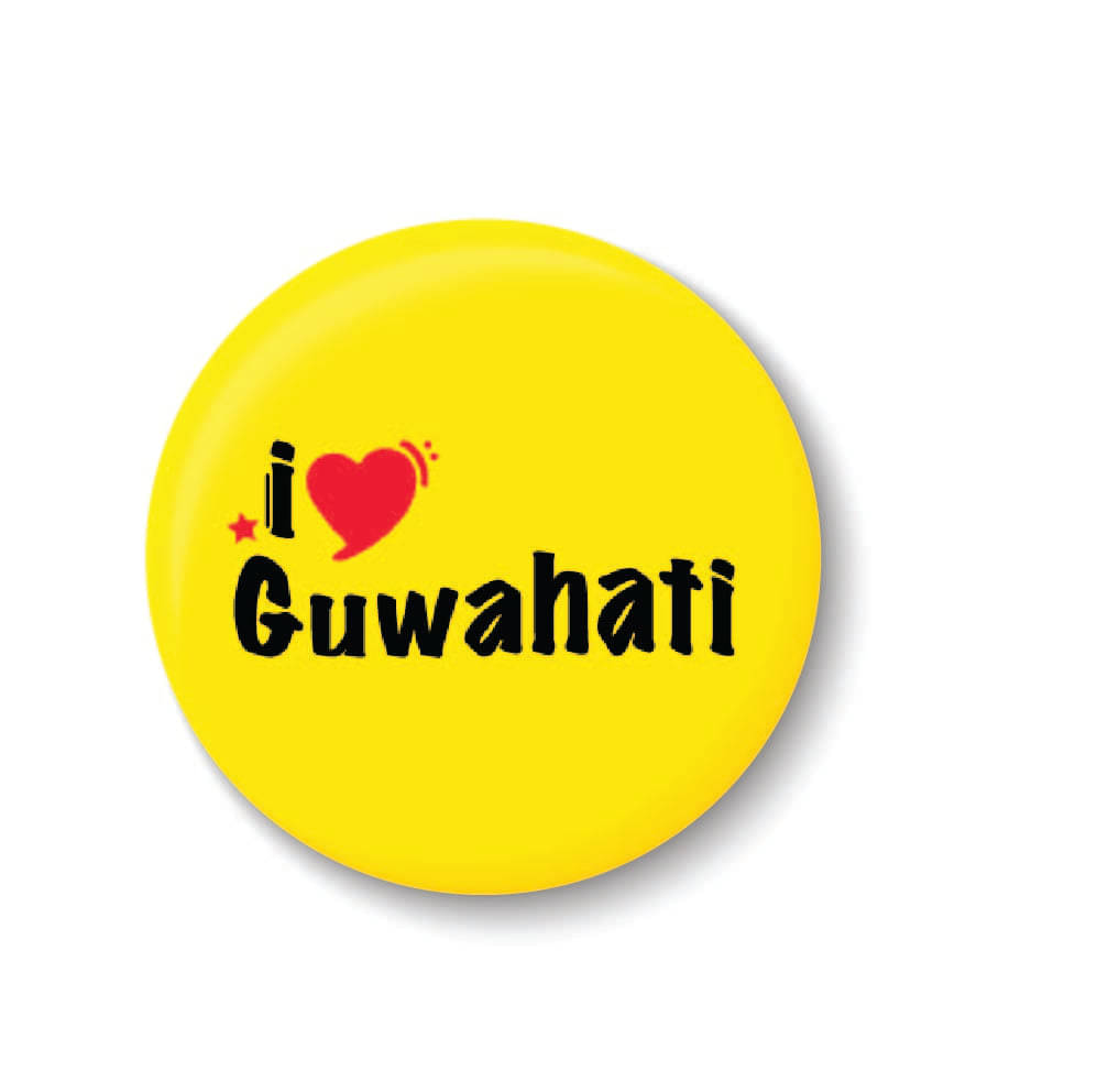    			PEACOCKRIDE Love Guwahati Plastic Round Fridge Magnets Fridge Magnet - Pack of 1