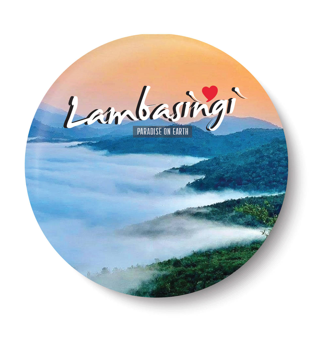     			PEACOCKRIDE Love Lambasingi I Paradise on Eart Plastic Round Fridge Magnets Fridge Magnet - Pack of 1