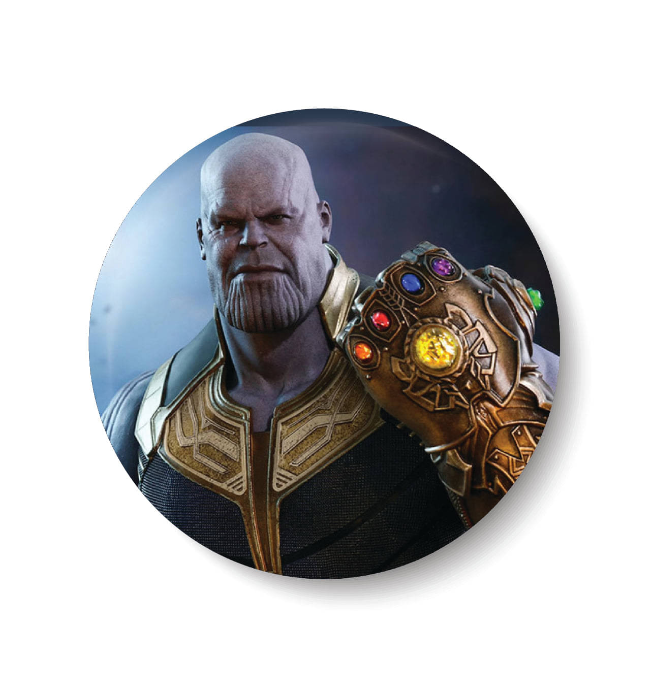 PEACOCKRIDE Thanos I The Avengers I Superheroes Plastic Round Fridge Magnets Fridge Magnet - Pack of 1     			PEACOCKRIDE Thanos I The Avengers I Superheroes Plastic Round Fridge Magnets Fridge Magnet - Pack of 1