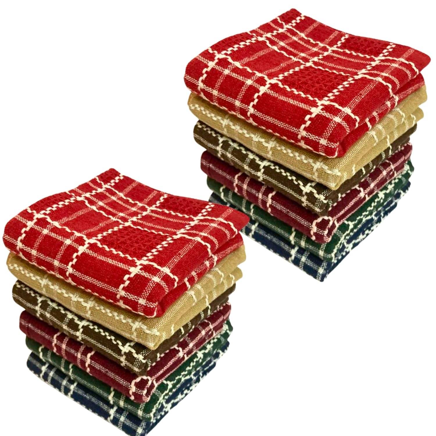     			Pack of 12 Multicolour Cotton Kitchen Cloth/Napkins, 18 x 18 Inch