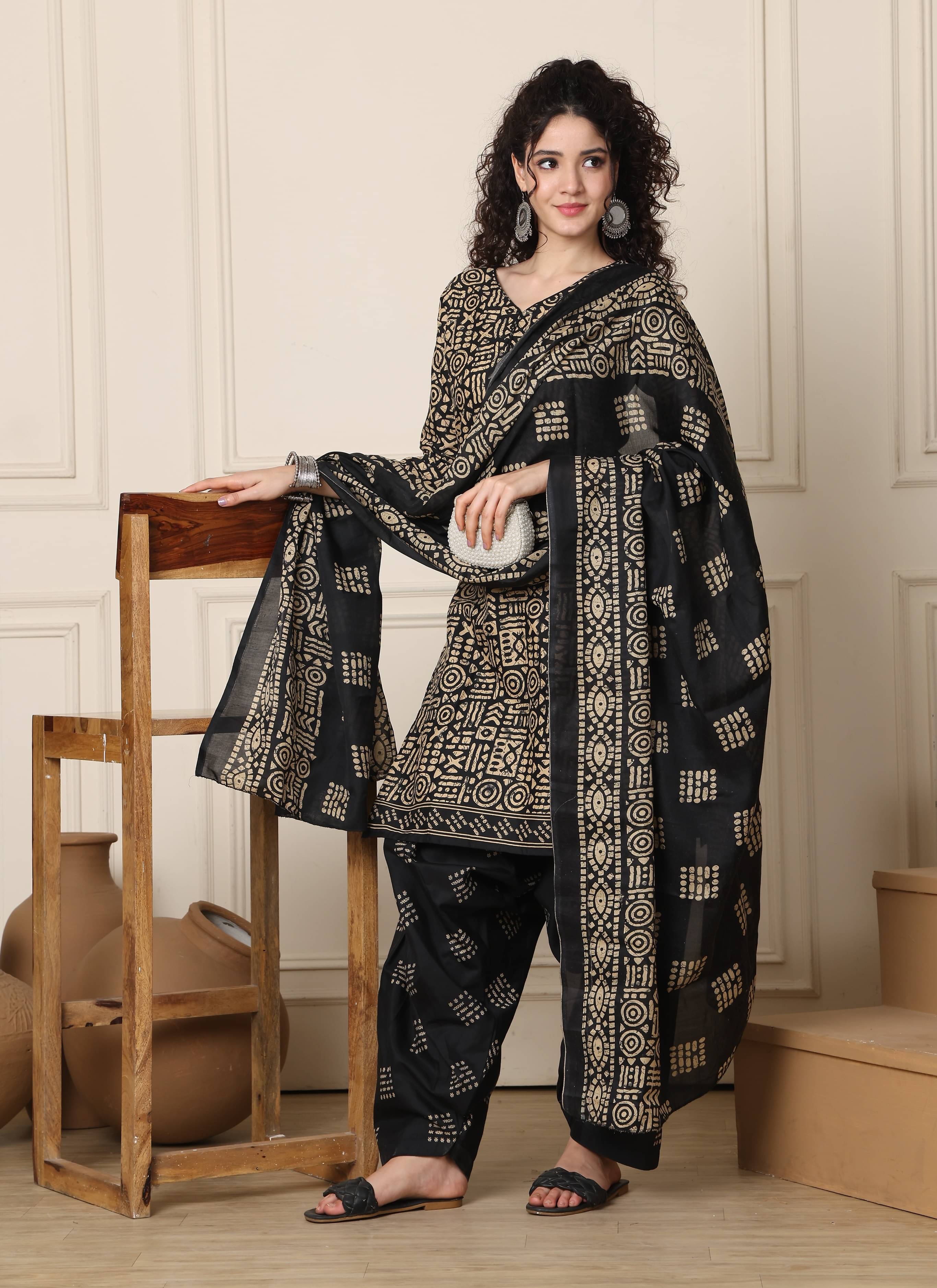 Rajnandini Women Cotton Blend Printed Straight Kurti With Patiala Salwar ( Beige ) Rajnandini Women Cotton Blend Printed Straight Kurti With Patiala Salwar ( Beige )