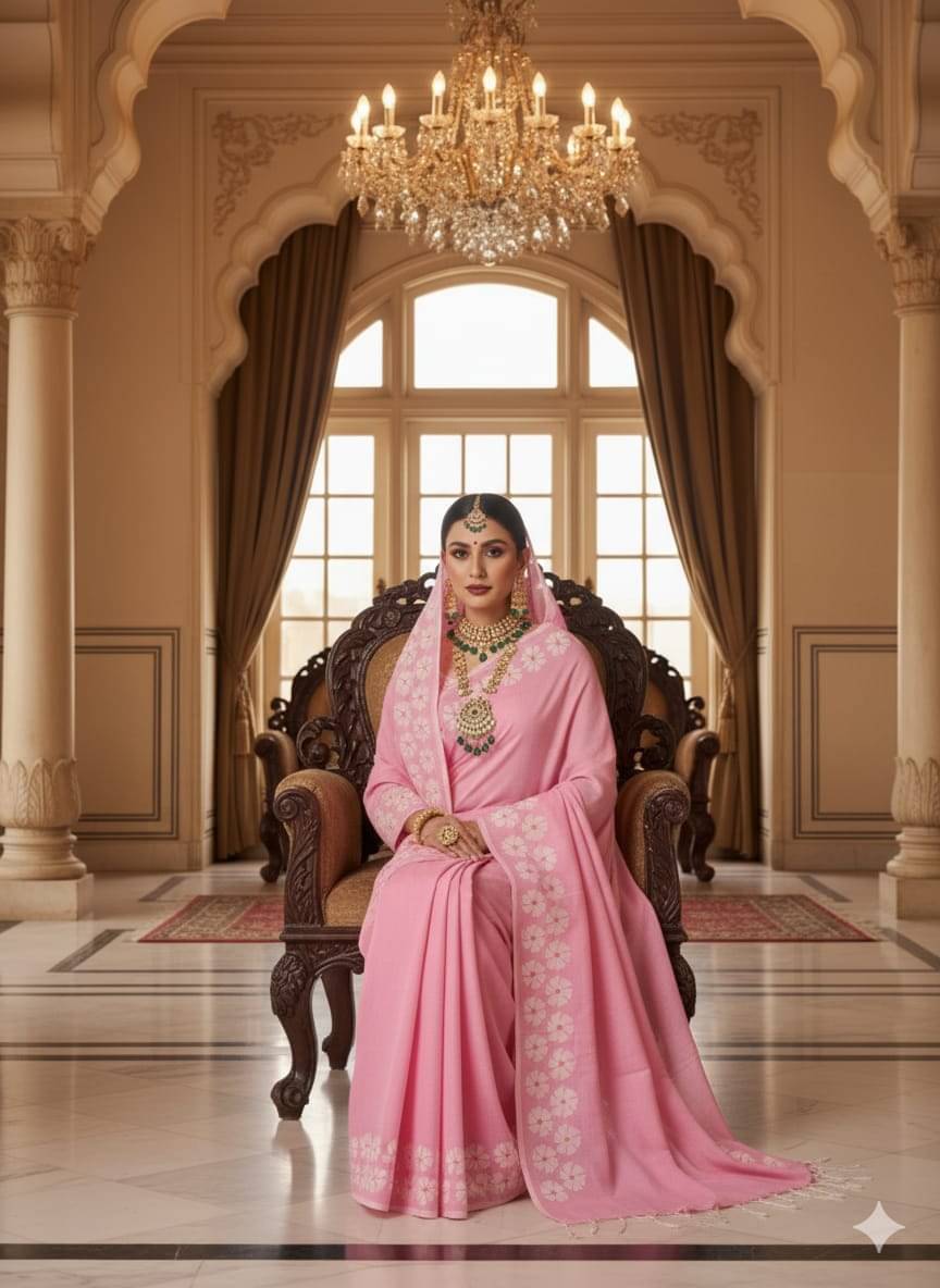     			SARADA HANDLOOM Cotton Printed Baluchari Saree With Unstitched Blouse Piece ( Pink )