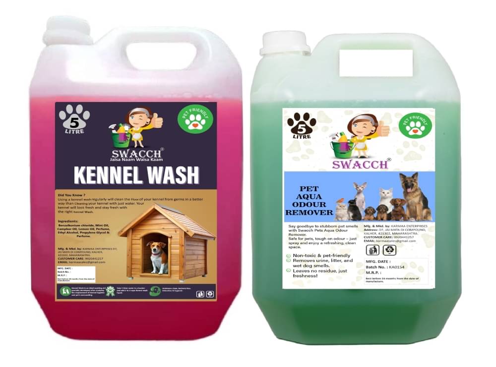 SWACCH Kennel Wash With Pet Aqua Floor Cleaner Rose & Mogra 10 L SWACCH Kennel Wash With Pet Aqua Floor Cleaner Rose & Mogra 10 L