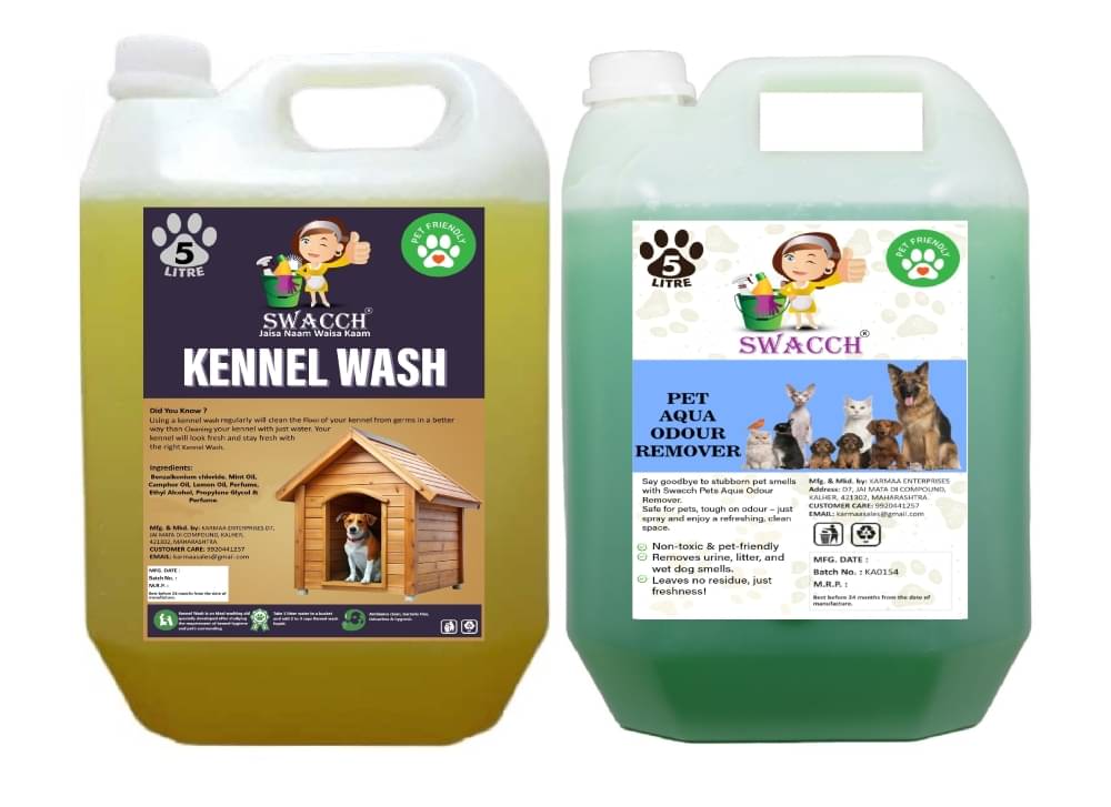 SWACCH Kennel Wash With Pet Aqua Floor Cleaner Lemon & Mogra 10 L SWACCH Kennel Wash With Pet Aqua Floor Cleaner Lemon & Mogra 10 L