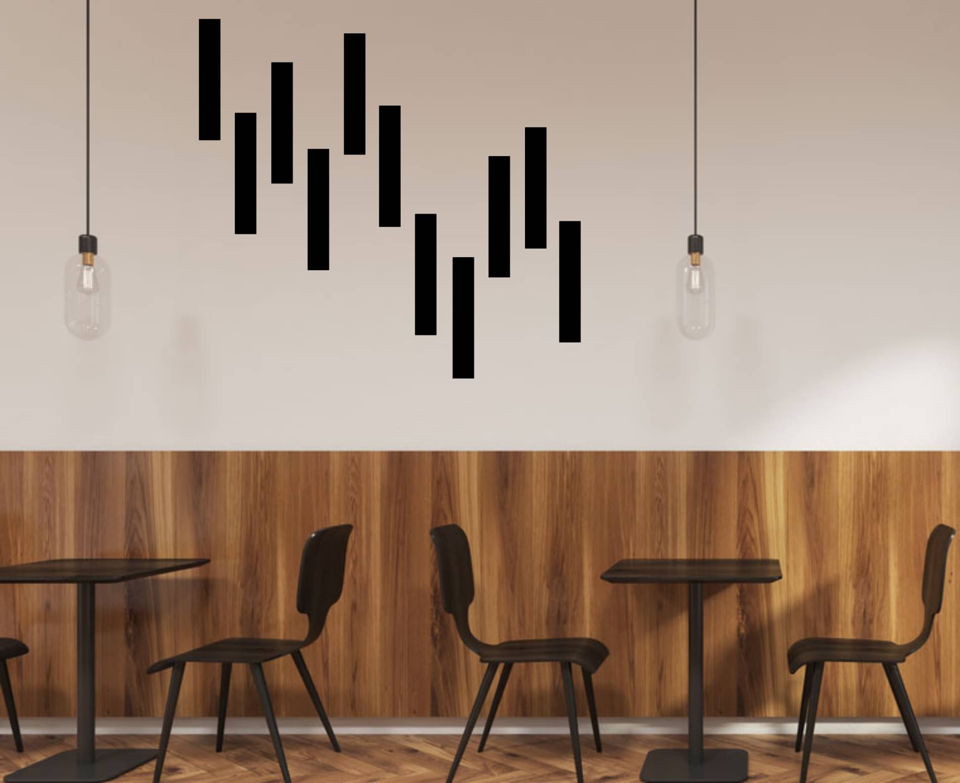 Set of 11 Black Strips Vinyl Wall Stickers | 2x11.5 Inches Each | Decorative Wall Design on 24x12 Inch Sheet Set of 11 Black Strips Vinyl Wall Stickers | 2x11.5 Inches Each | Decorative Wall Design on 24x12 Inch Sheet