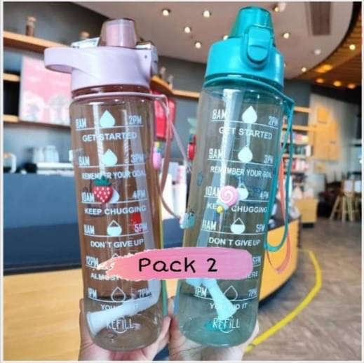 Skyflying Motivational Water Bottle 900ML Multicolour Plastic Water Bottle 900 mL ( Set of 2 ) Skyflying Motivational Water Bottle 900ML Multicolour Plastic Water Bottle 900 mL ( Set of 2 )
