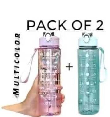 Skyflying Motivational Water Bottle 900ML Multicolour Plastic Water Bottle 900 mL ( Set of 2 ) Skyflying Motivational Water Bottle 900ML Multicolour Plastic Water Bottle 900 mL ( Set of 2 )