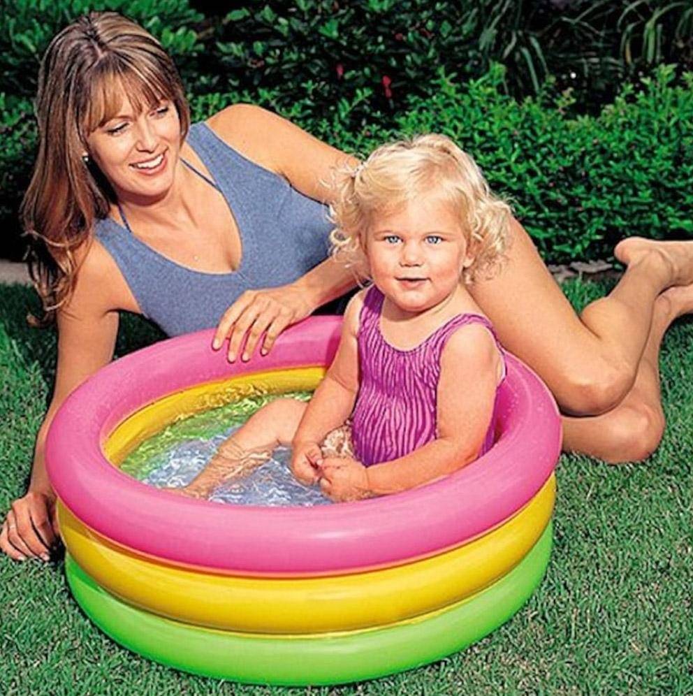 Swimming Pool for Kids | Inflatable Sunset Glow Round Colourful Ring Baby Pool Portable Baby Bath tub | 0-3 Years | Indoor & Outdoor Swimming Pool for Kids Swimming Pool for Kids | Inflatable Sunset Glow Round Colourful Ring Baby Pool Portable Baby Bath tub | 0-3 Years | Indoor & Outdoor Swimming Pool for Kids
