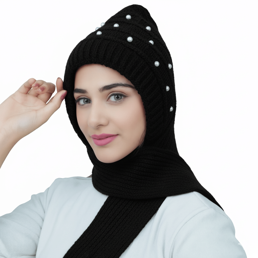     			TRENDBITE Black Woollen Women's Cap ( Pack of 1 )