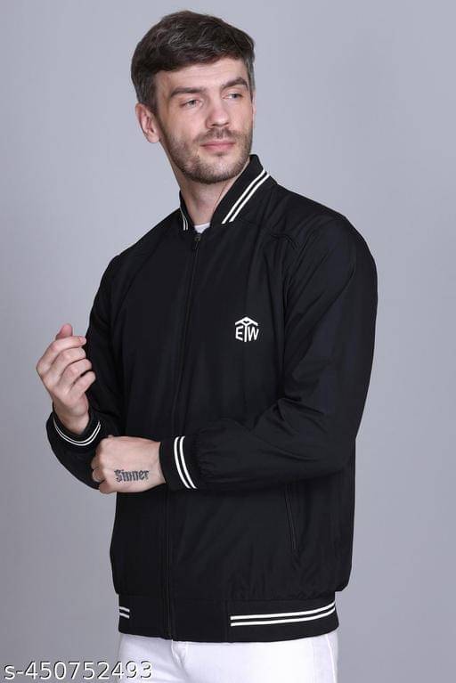 TRENDBITE Nylon Men's Casual Jacket - Black ( Pack of 1 ) TRENDBITE Nylon Men's Casual Jacket - Black ( Pack of 1 )
