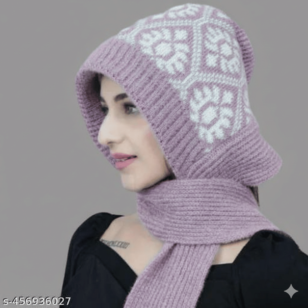     			TRENDBITE Purple Woollen Women's Cap ( Pack of 1 )