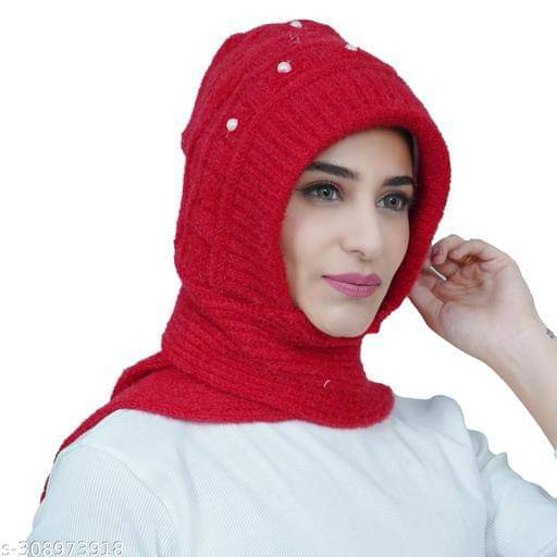 TRENDBITE Red Woollen Women's Cap ( Pack of 1 ) TRENDBITE Red Woollen Women's Cap ( Pack of 1 )