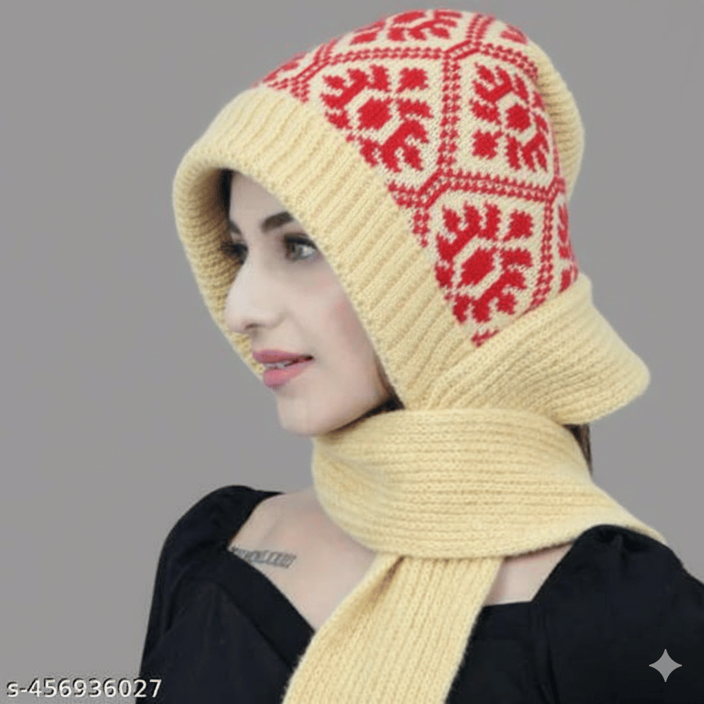     			TRENDBITE White Woollen Women's Cap ( Pack of 1 )