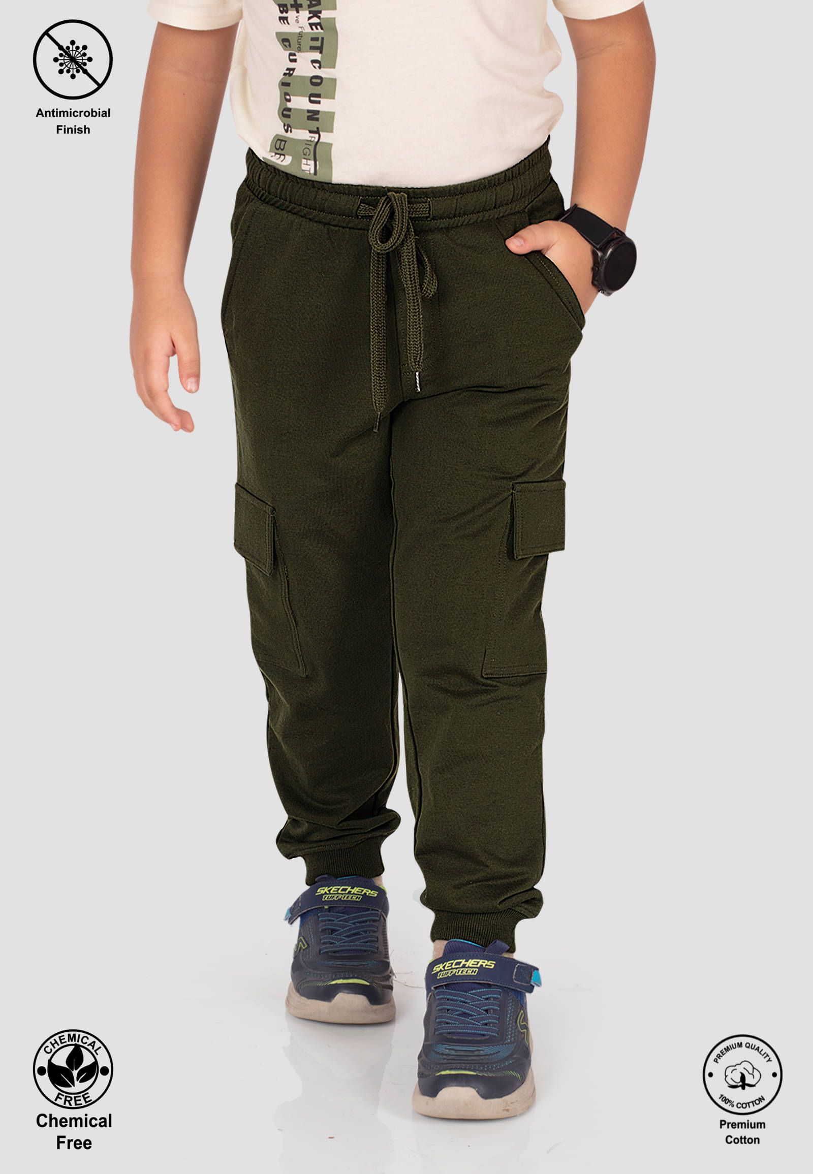     			TRESNOVA Pack of 1 Boys Cotton Trackpant ( Olive Green )