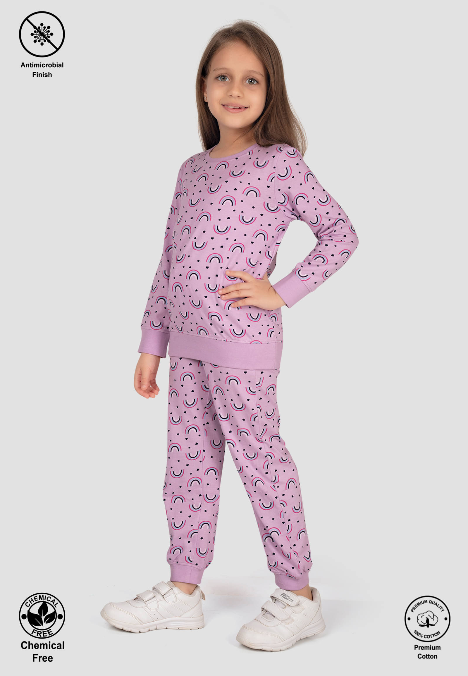     			TRESNOVA Pack of 1 Girls Cotton T-shirt & Pants ( Purple )