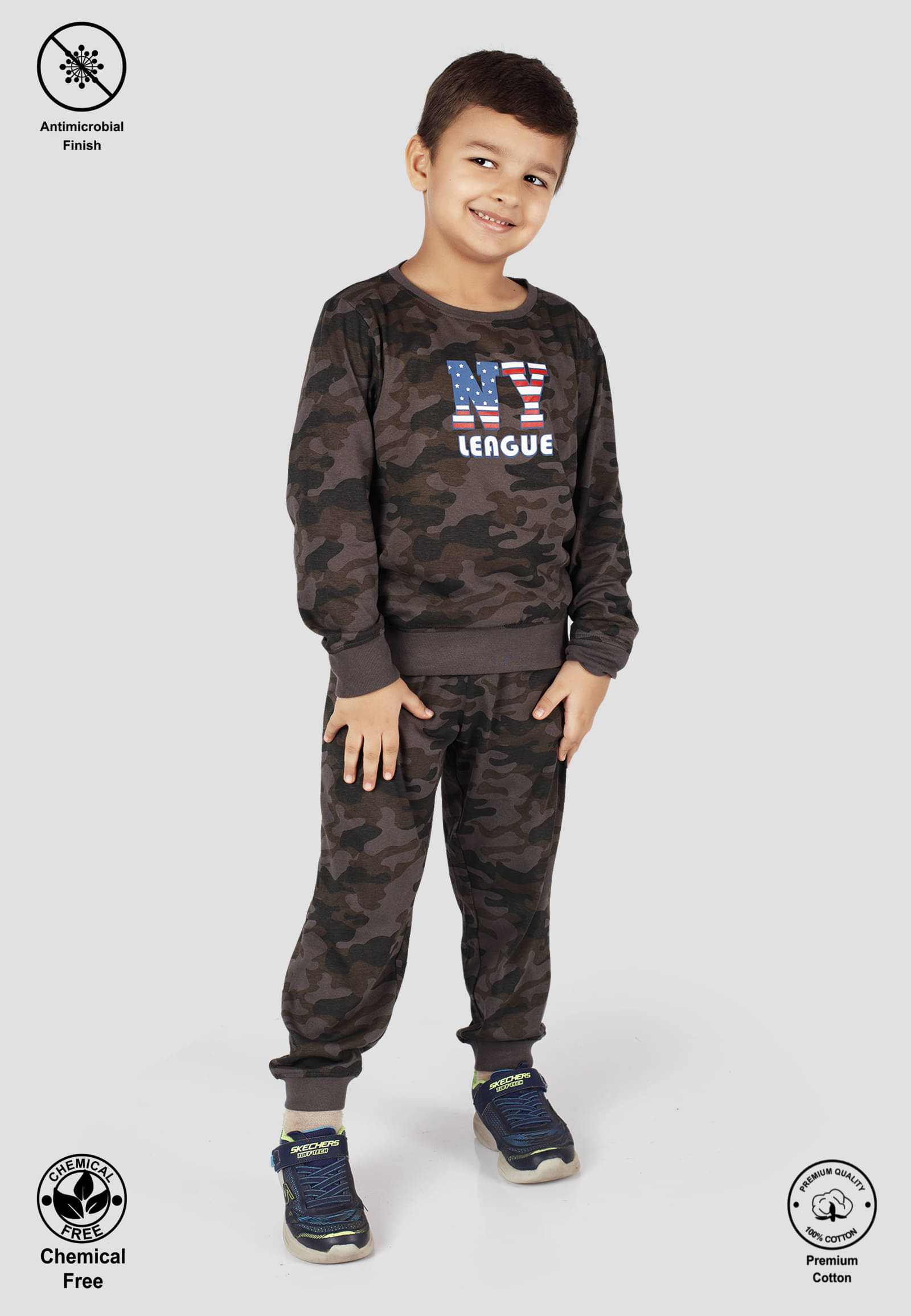     			TRESNOVA Pack of 2 Boys Cotton T-Shirt & Pants Set ( Green )
