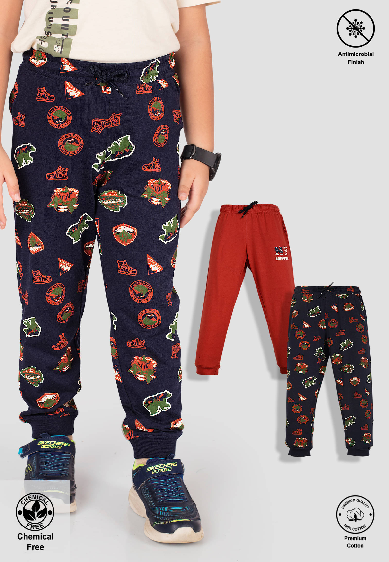     			TRESNOVA Pack of 2 Boys Cotton Trackpant ( Navy Blue )