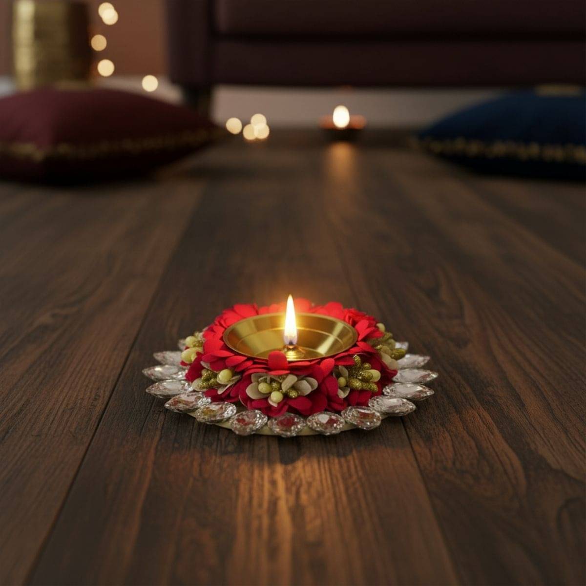     			Tiny Shiny Brass Diwali Diya - Pack of 1