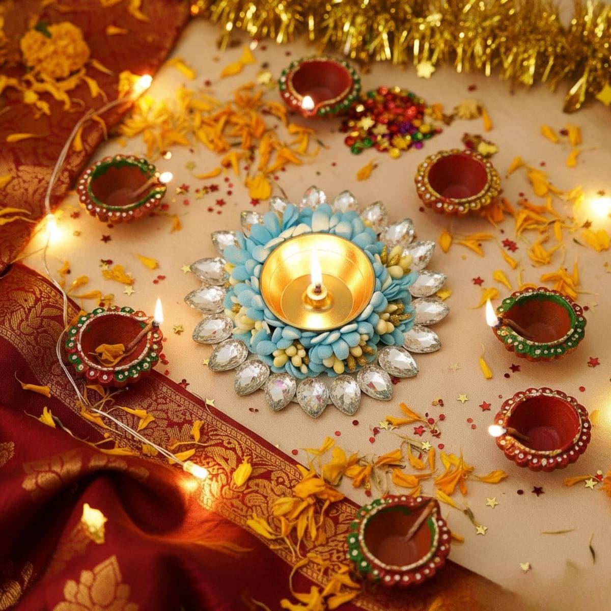     			Tiny Shiny Brass Diwali Diya - Pack of 1