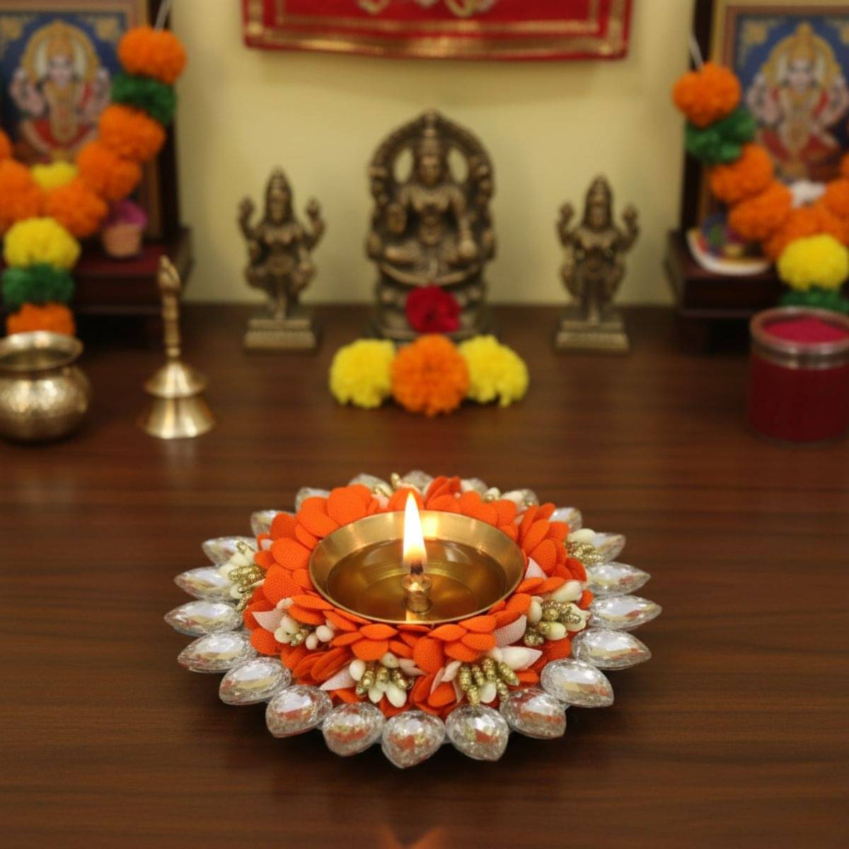    			Tiny Shiny Brass Diwali Diya - Pack of 1