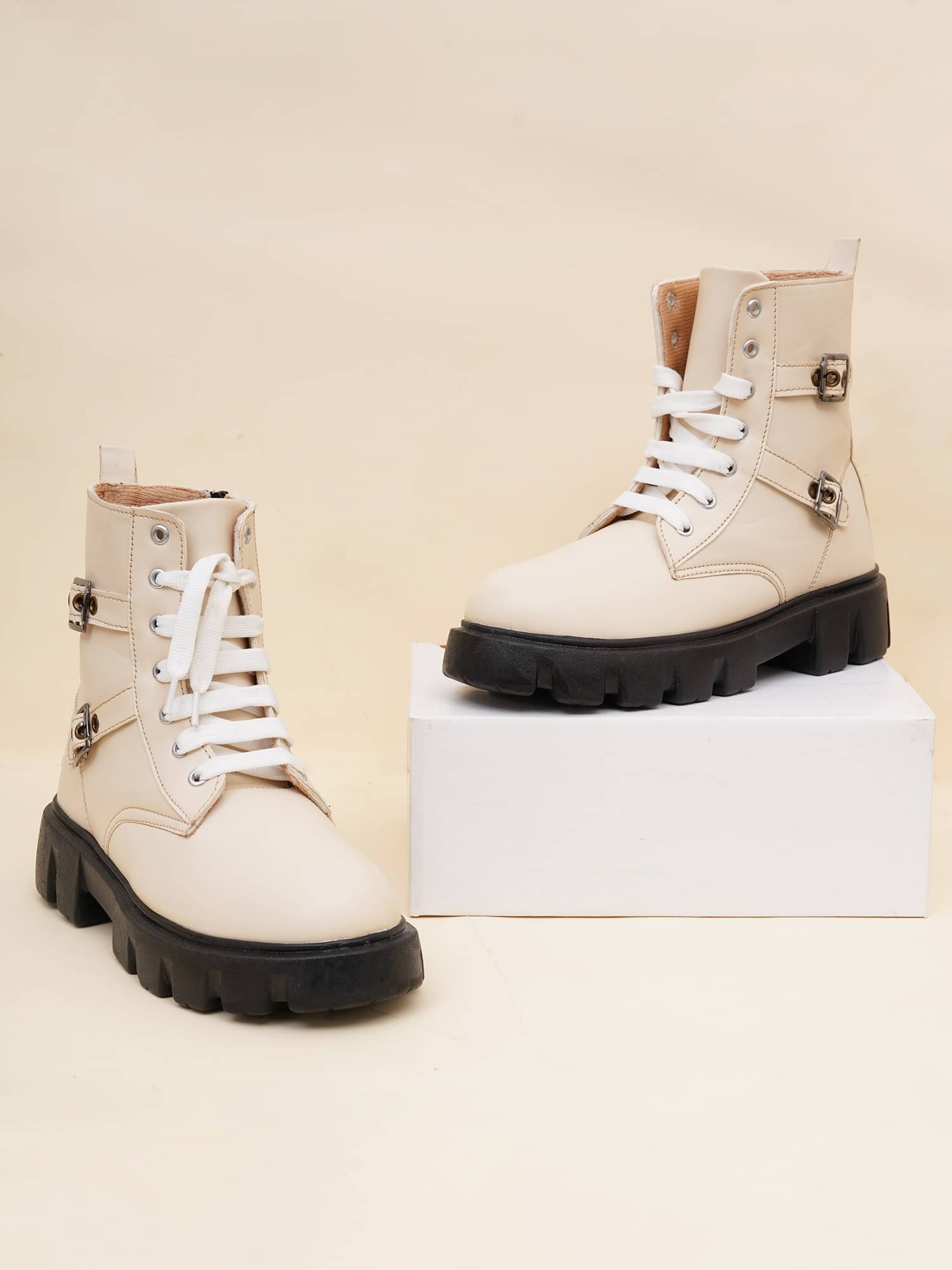 Try me Beige Women's Ankle Length Boots Try me Beige Women's Ankle Length Boots