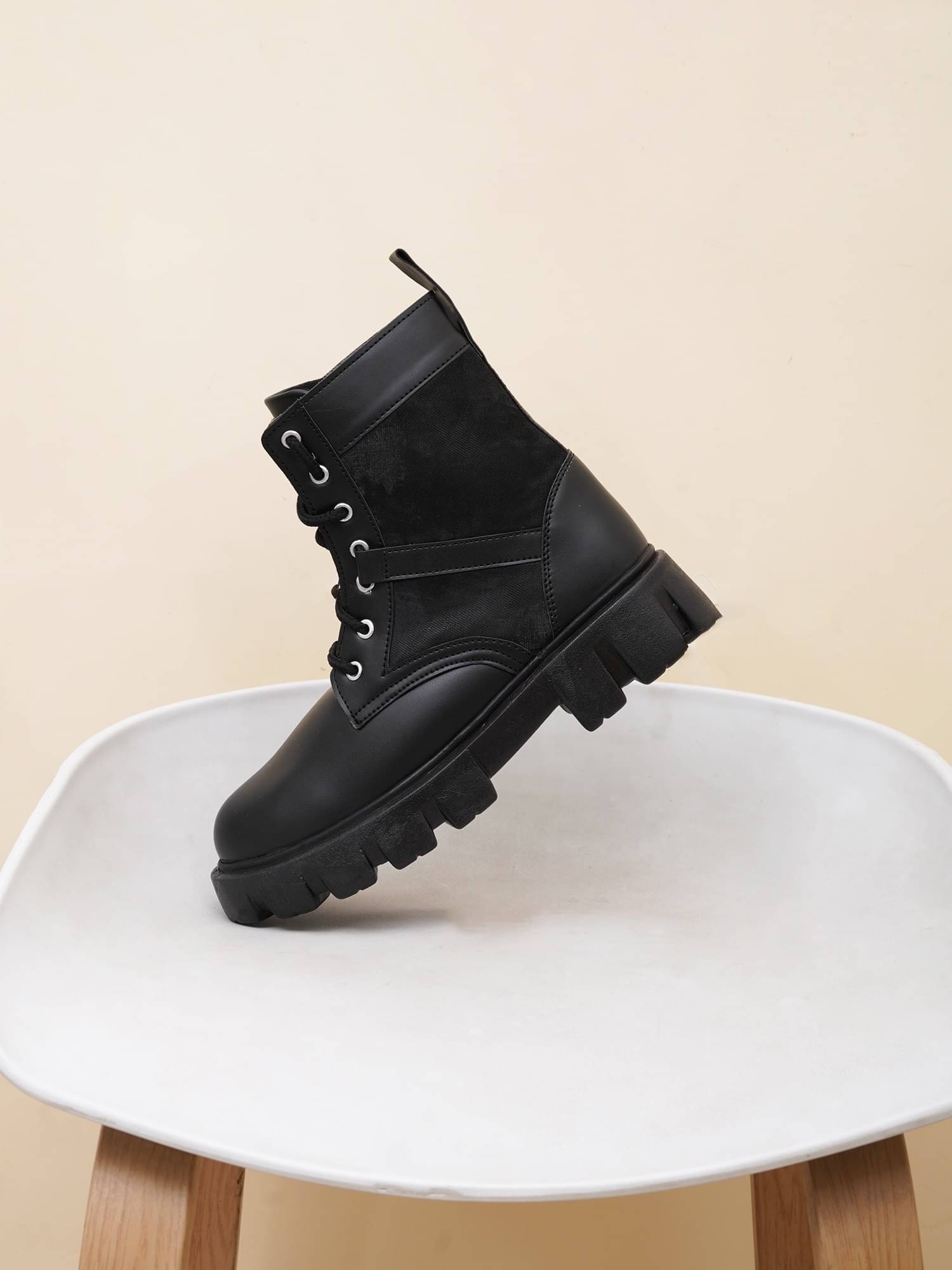     			Try me Black Women's Mid Calf Length Boots