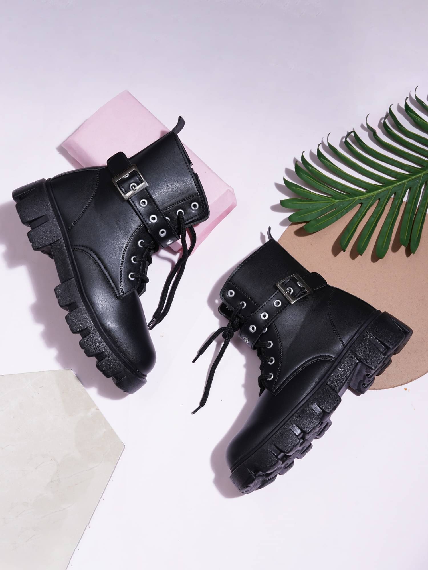     			Try me Black Women's Mid Calf Length Boots
