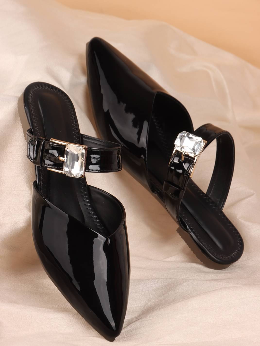     			Try me Black Women's Flats