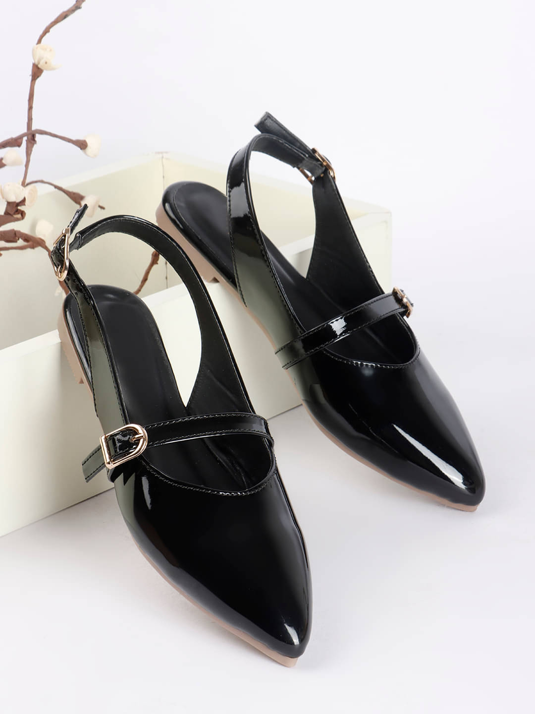     			Try me Black Women's Flats