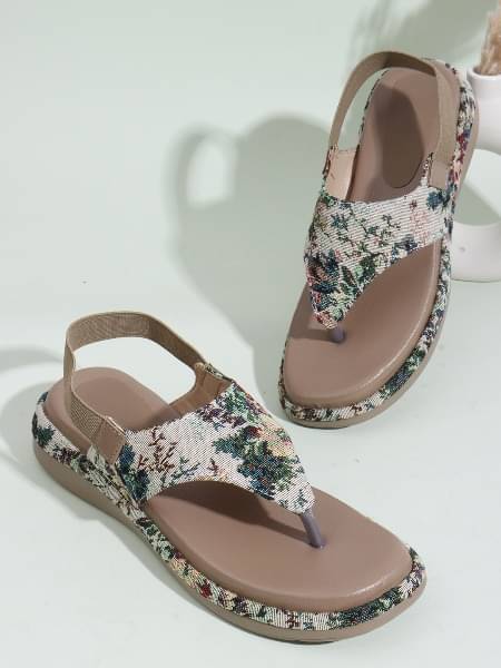     			Try me Brown Women's Floater Sandals